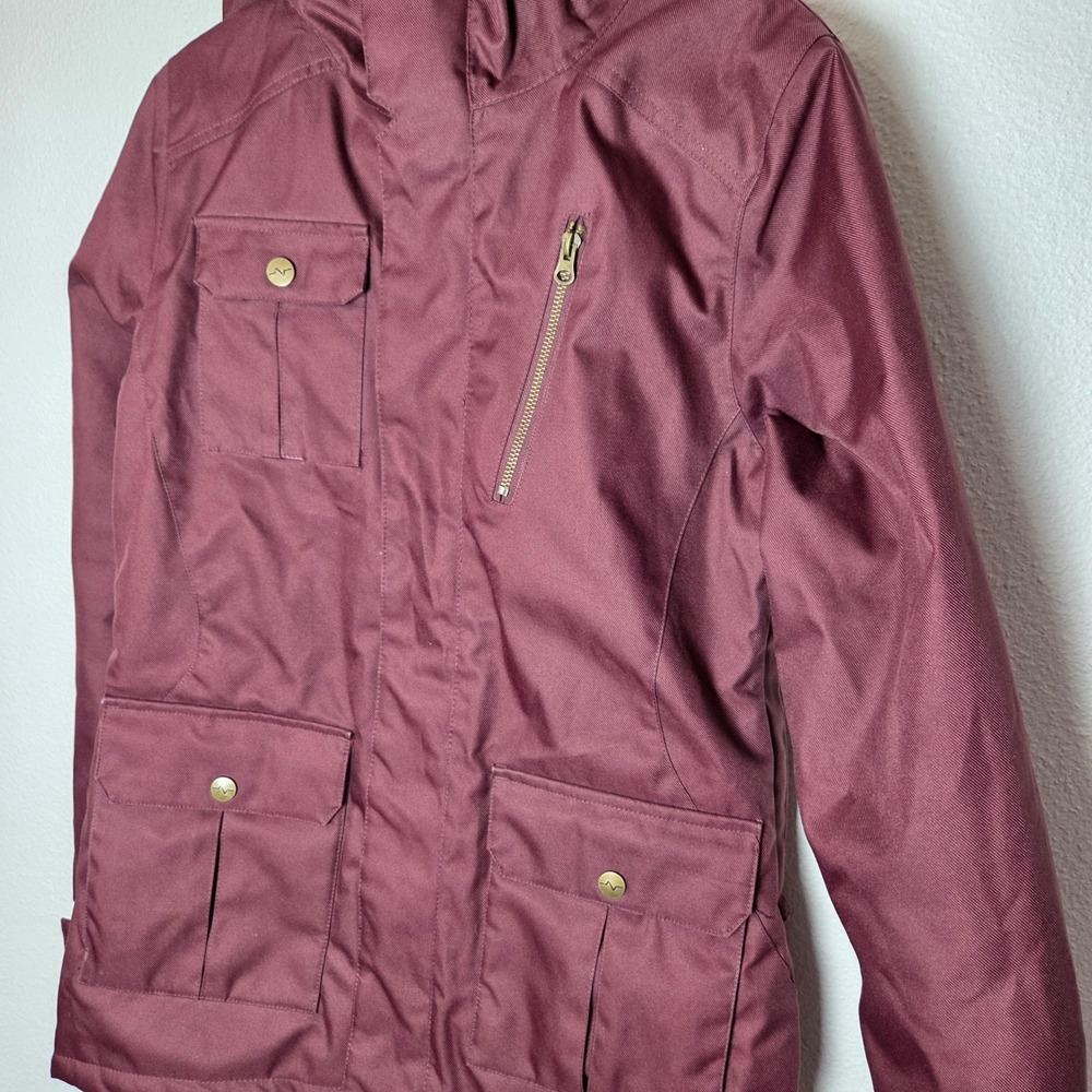 Pulse Burgundy Snowboarding Skiing Snow Jacket Hooded‎ Womens size M - Picture 4 of 13